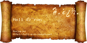 Hell Áron névjegykártya