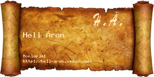 Hell Áron névjegykártya